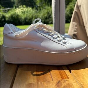 J Slides White Platform Sneakers